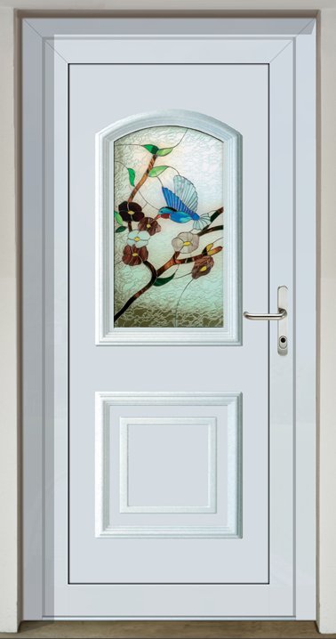 Vložená výplň GAVA Plast 012 s vitrážnym sklom Tiffany - Kolibrík